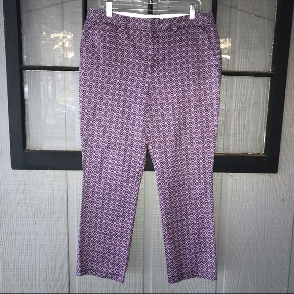 Lands End pants, intricate pattern in blues/pinks - Picture 2 of 12
